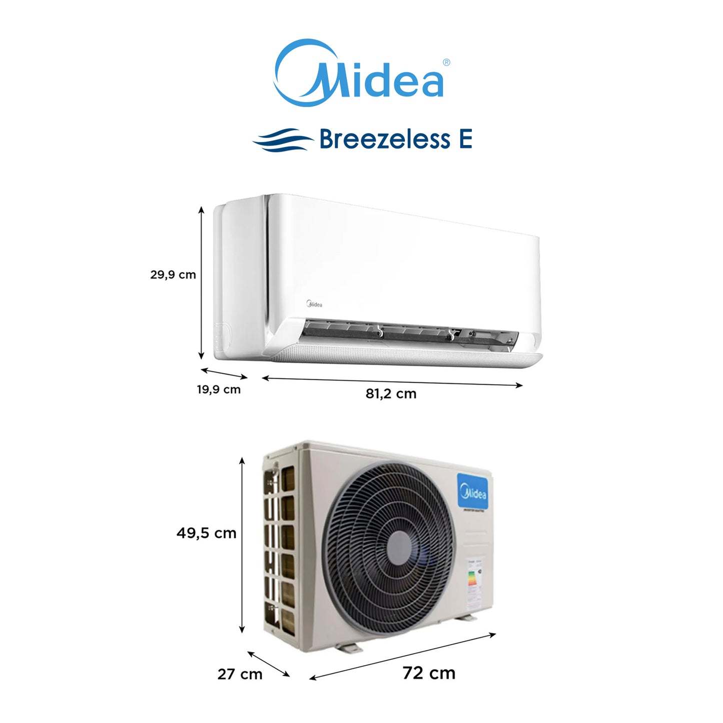 Aire Acondicionado Midea 09.000 BTU - Inverter Breezeless Wifi