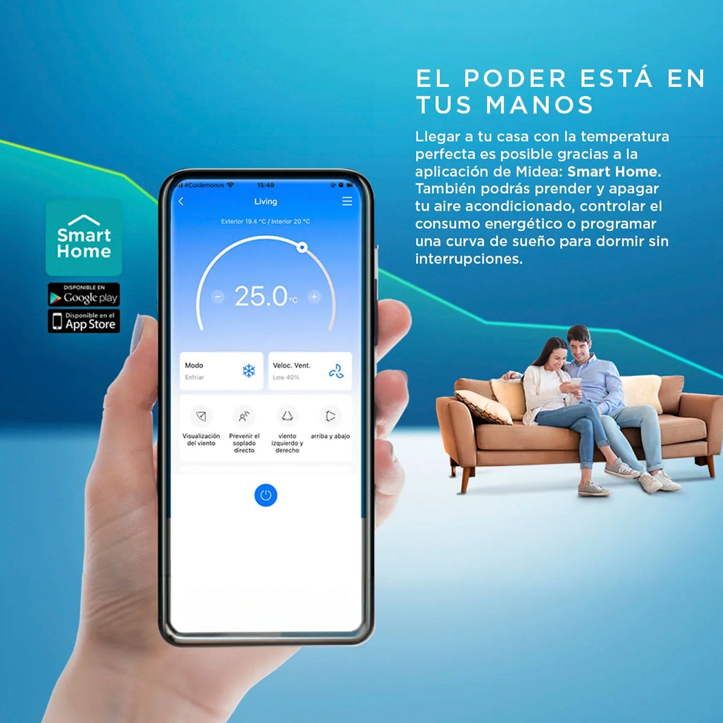 Aire Acondicionado Midea 09.000 BTU - Inverter Breezeless Wifi