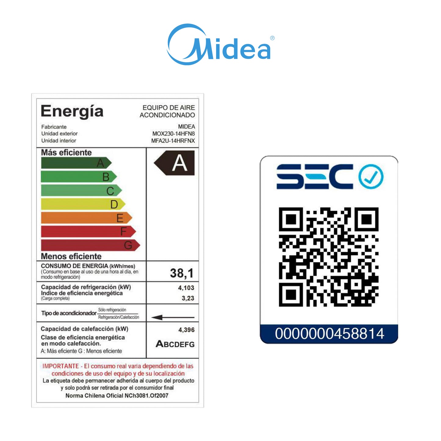 Aire Acondicionado Midea 14.000 BTU - Consola Xtreme Heat WIFI