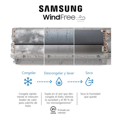 Aire Acondicionado Samsung 18.000 BTU - Wind-Free Wifi (Display Blanco)