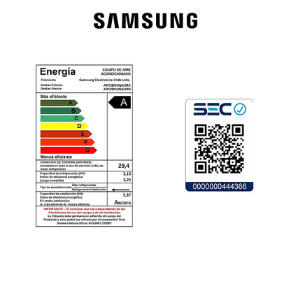 Aire Acondicionado Samsung 12.000 BTU - Entry Digital Inverter / Frío & Calor