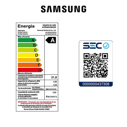 Aire Acondicionado Samsung 12.000 BTU - Wind-Free Wifi