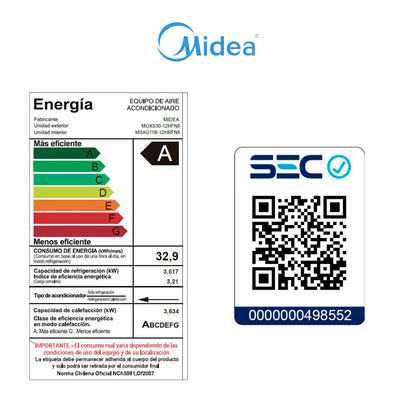 Aire Acondicionado Midea 12.000 BTU - Inverter Xtra r32