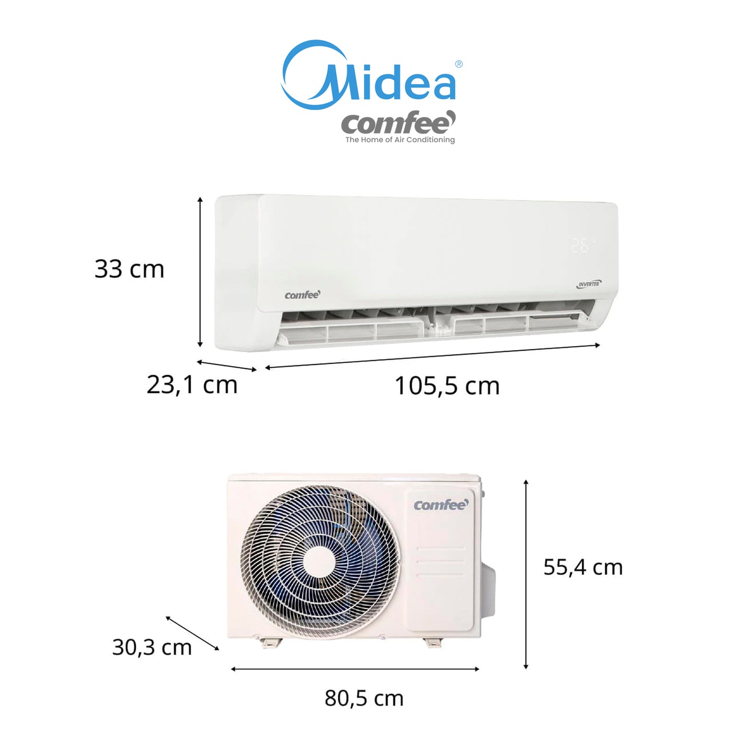 Aire Acondicionado Midea 24.000 BTU - Inverter Comfee r32