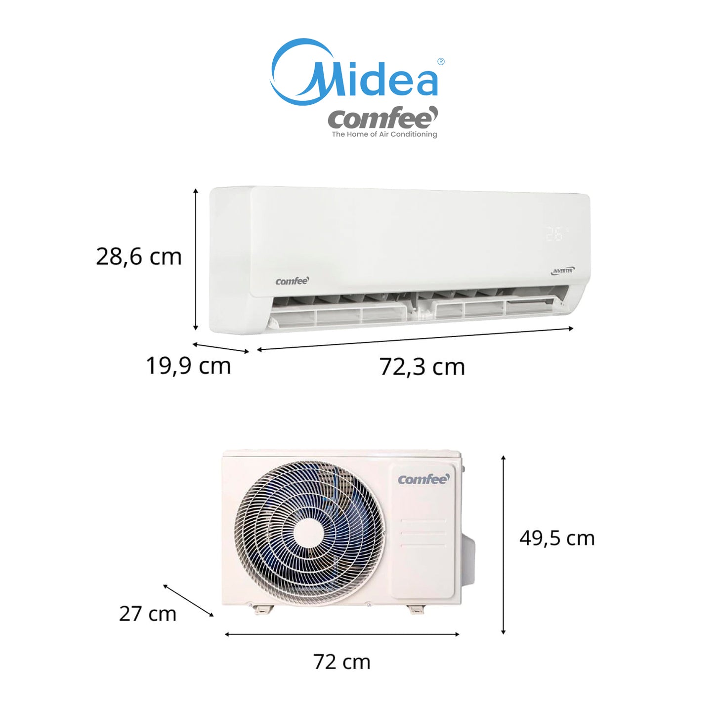 Aire Acondicionado Midea 9.000 BTU - Inverter Comfee r32