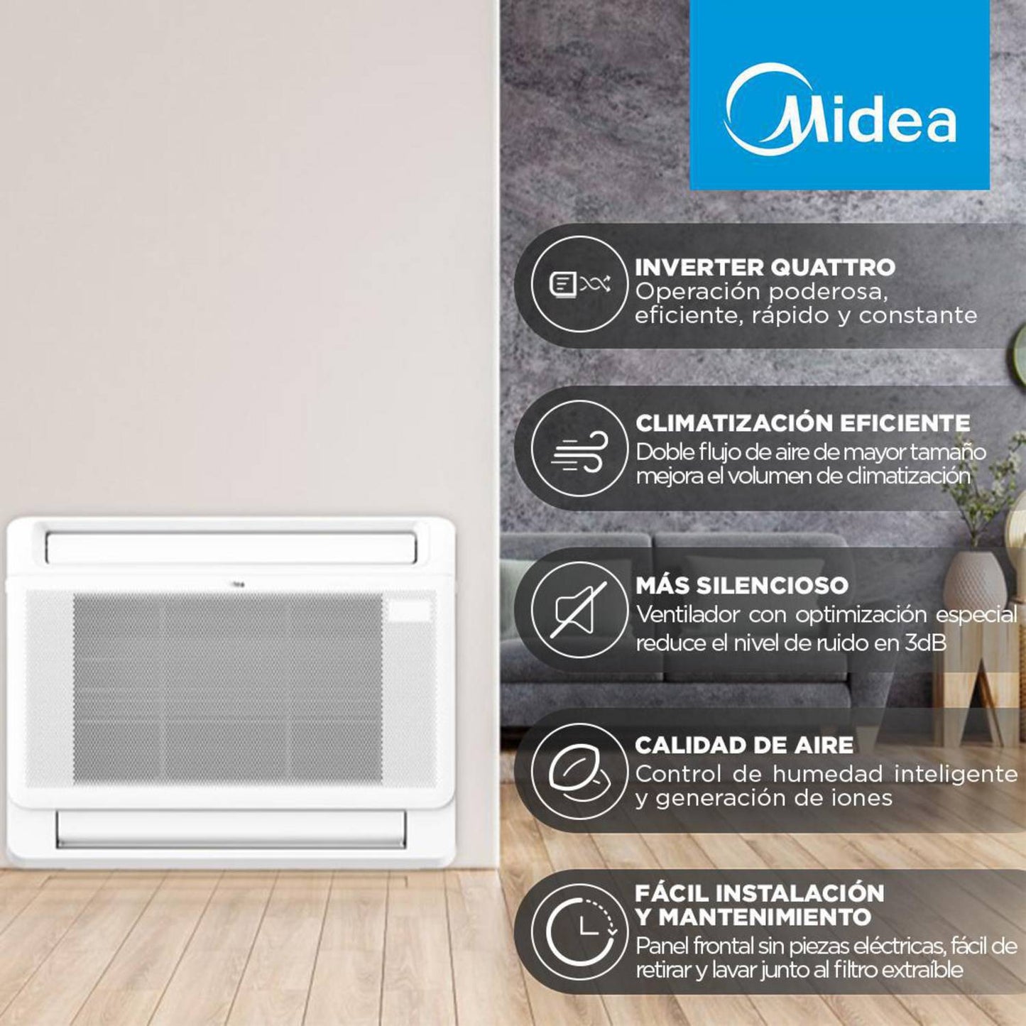 Aire Acondicionado Midea 14.000 BTU - Consola Xtreme Heat WIFI