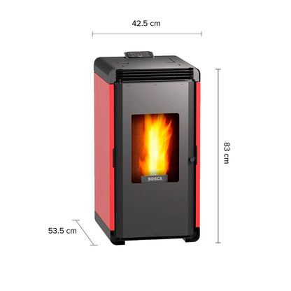 Estufa a Pellet Hera + Rojo + Kit de Instalación
