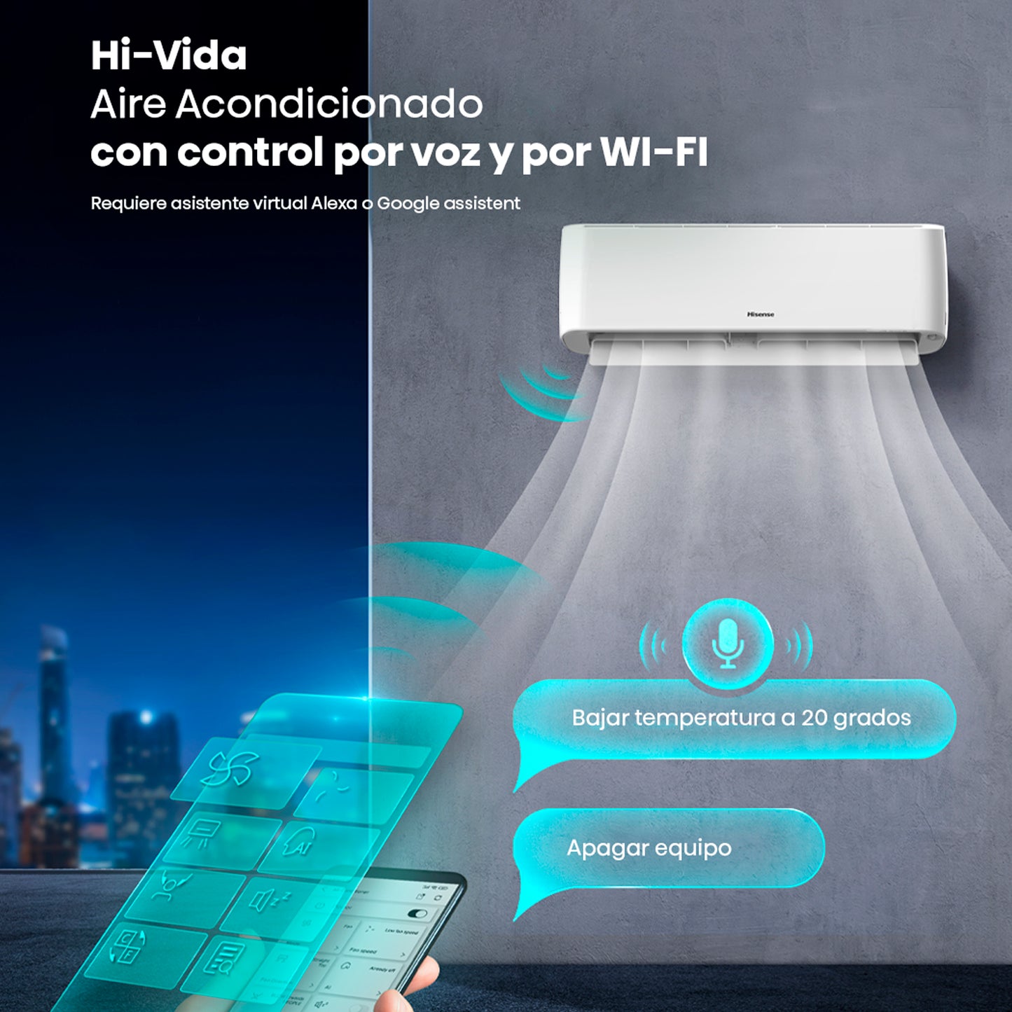 Aire Acondicionado Hisense 09.000 BTU Hi-Vida - Inverter Expert