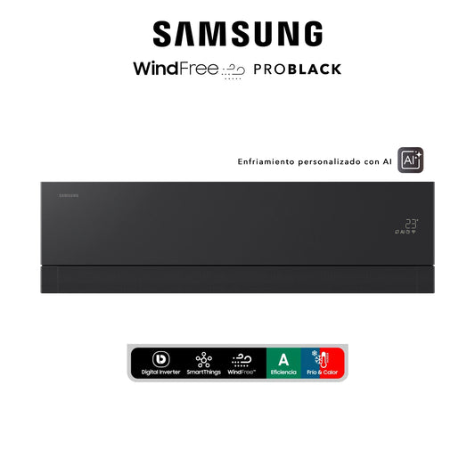 Aire Acondicionado Samsung 12.000 BTU - Wind-Free Pro Black Inverter Wifi