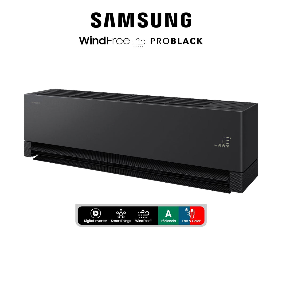 Aire Acondicionado Samsung 12.000 BTU - Wind-Free Pro Black Inverter Wifi