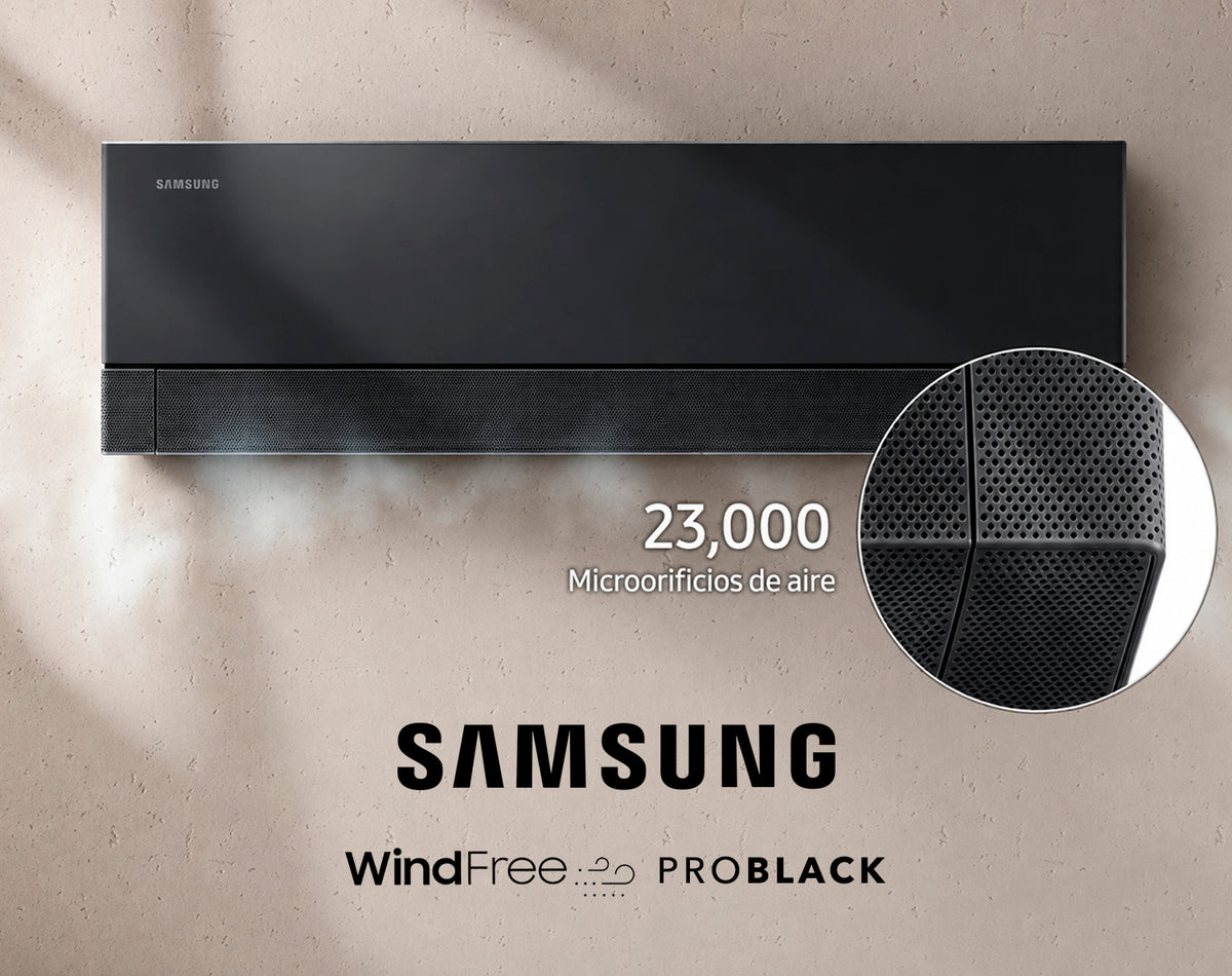 Aire Acondicionado Samsung 12.000 BTU - Wind-Free Pro Black Inverter Wifi