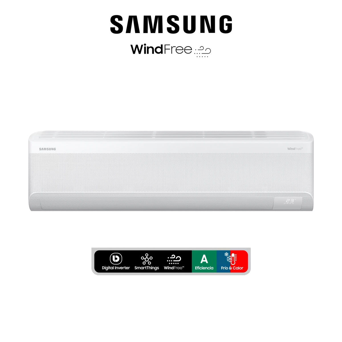 Aire Acondicionado Samsung 18.000 BTU - Wind-Free Wifi (Display Blanco)