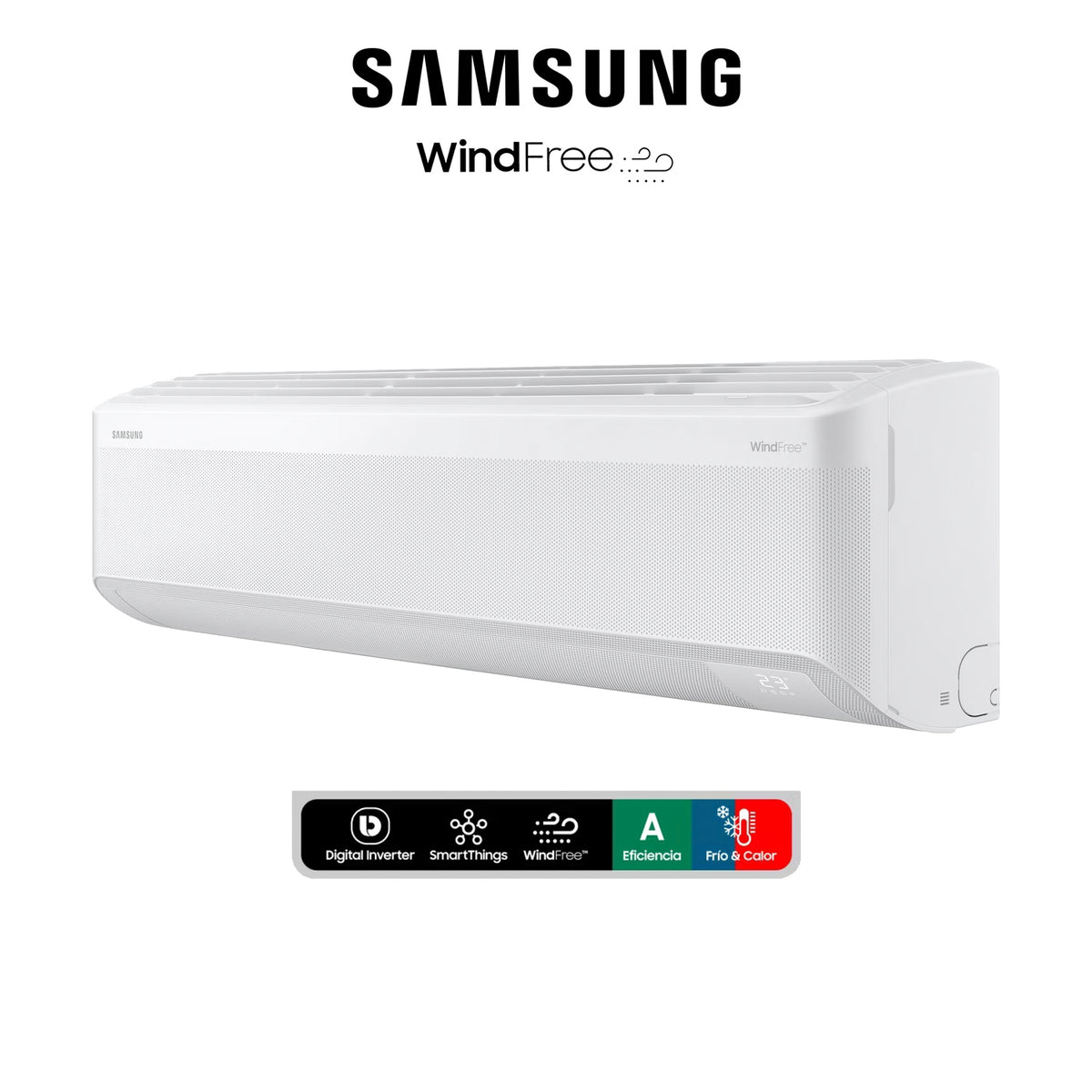 Aire Acondicionado Samsung 18.000 BTU - Wind-Free Wifi (Display Blanco)