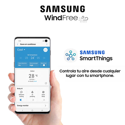 Aire Acondicionado Samsung 18.000 BTU - Wind-Free Wifi (Display Blanco)